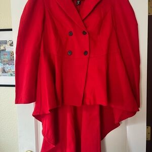 Elegant Red Double-Breasted coat